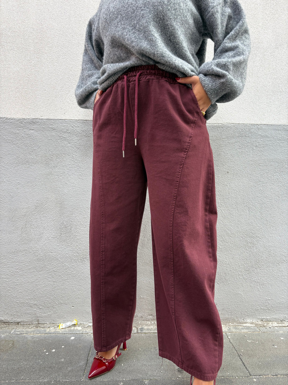 Jeans Ballon Bordeaux