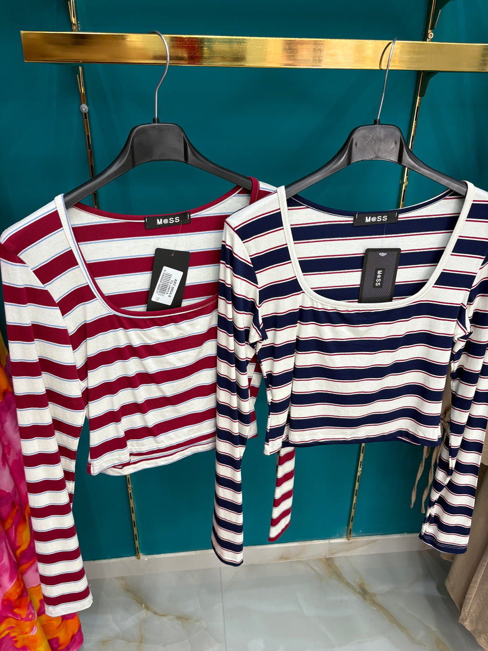 Maglia crop righe