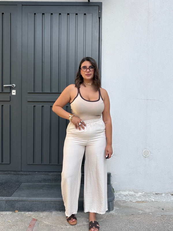 Canotta Beige e Marrone