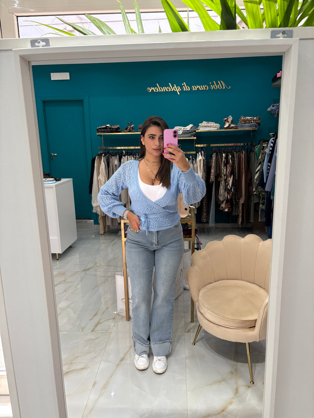 Jeans risvolto chiaro