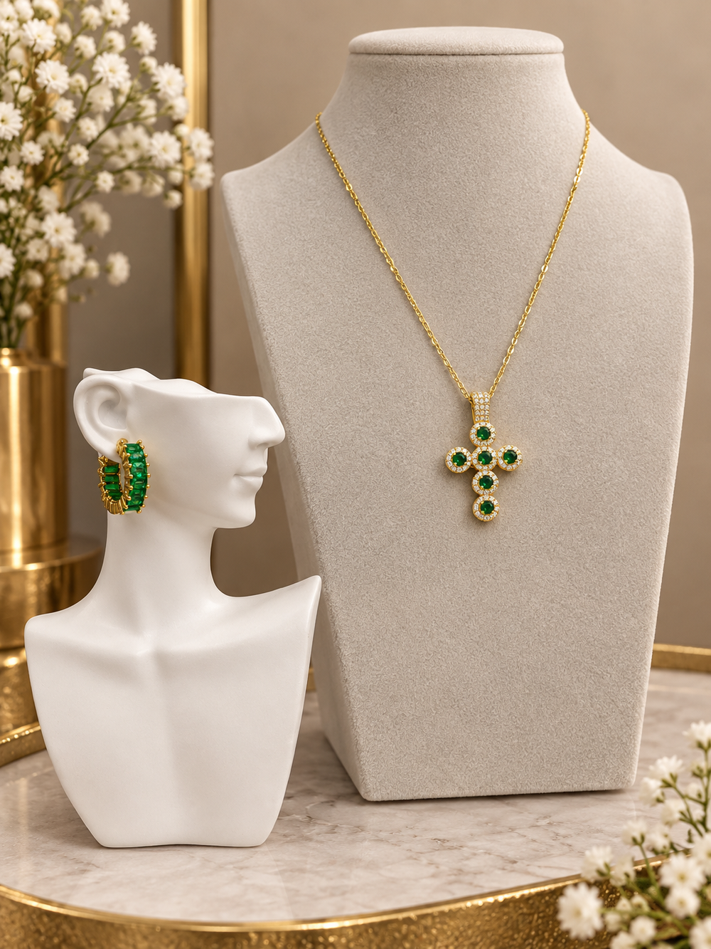 Orecchini Diamantini Verde