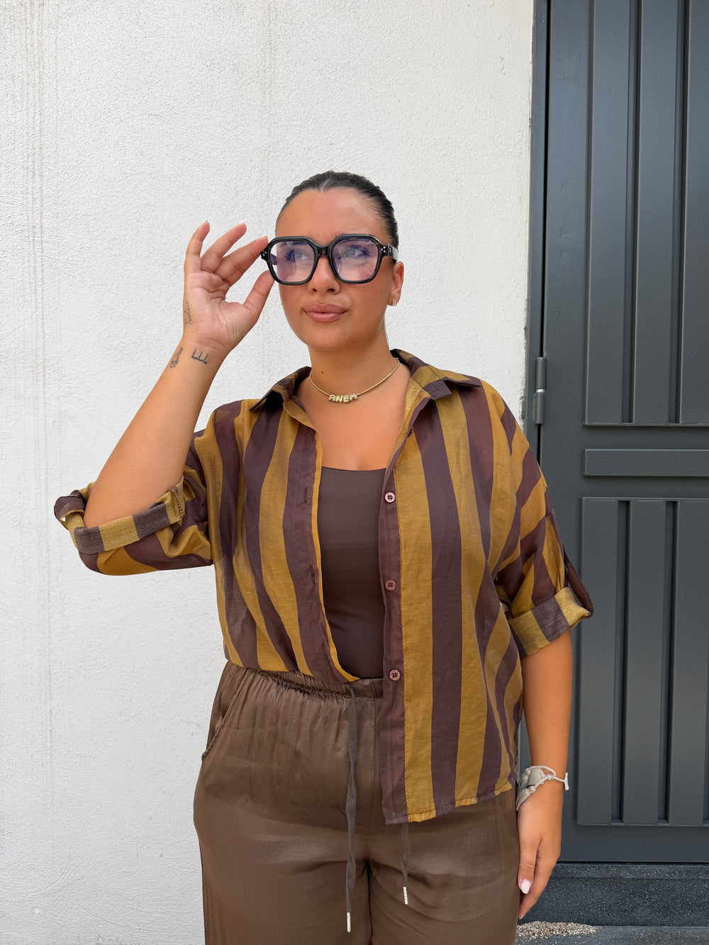 Pantalone Satin Marrone