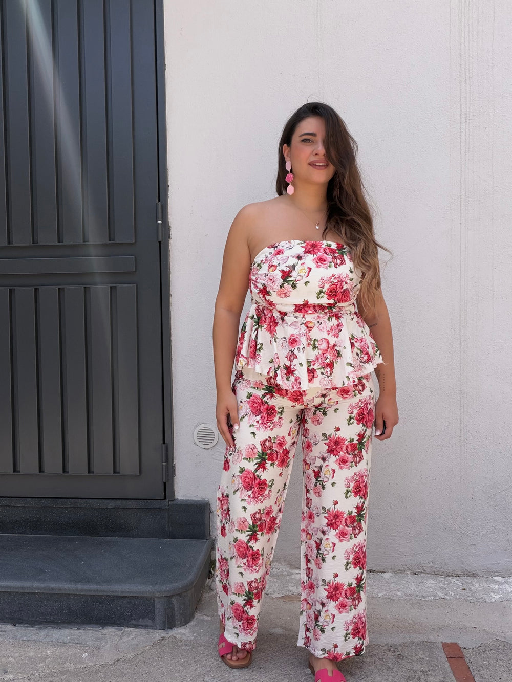 Coordinato Simona Floreale Bianco