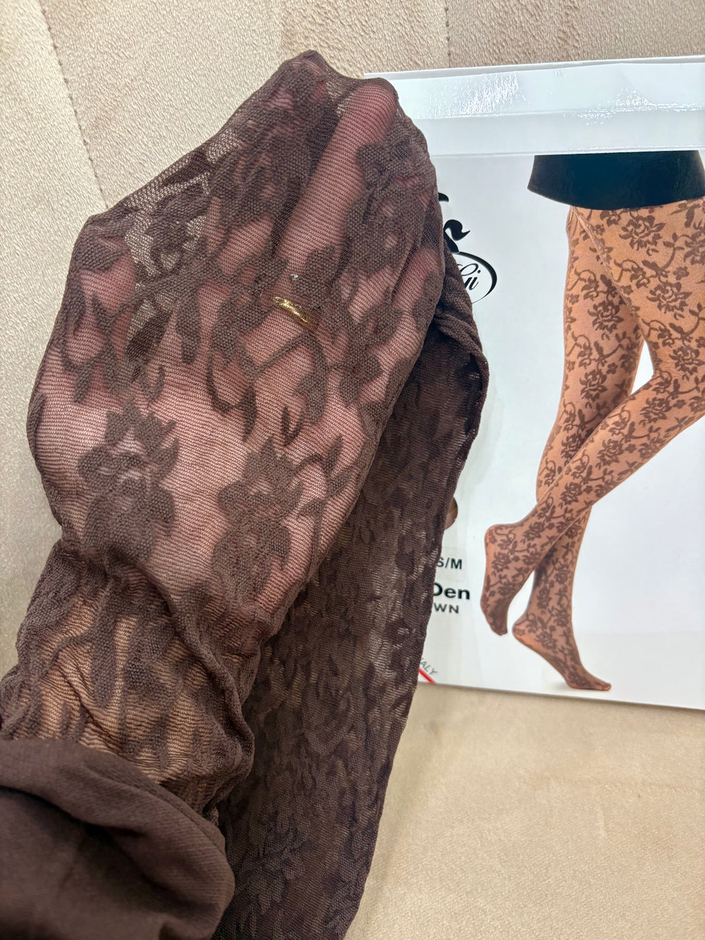 Calze Ricamate Marroni