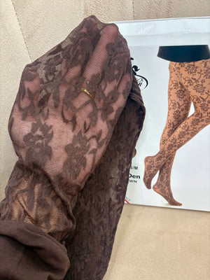 Calze Ricamate Marroni