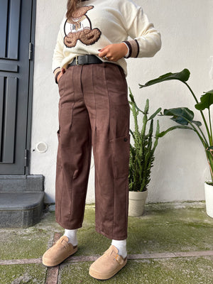 Pantalone Ballon Camoscio Marrone