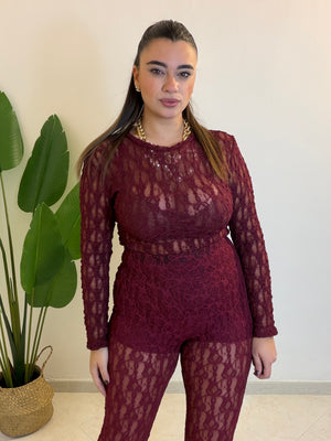 Maglia Ricami Bordeaux