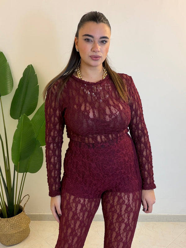 Maglia Ricami Bordeaux