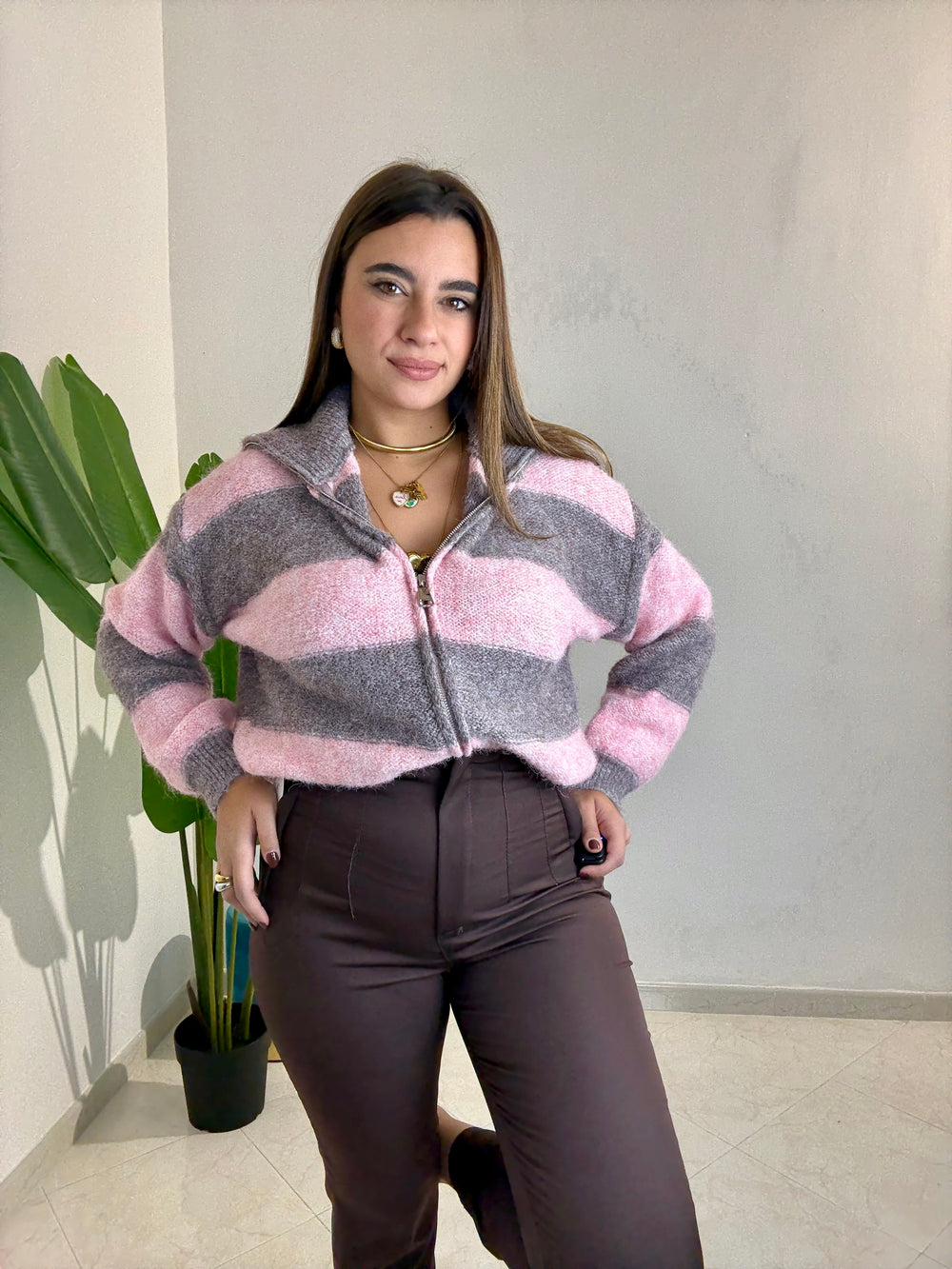 Maglia Snow Rosa e Tortora