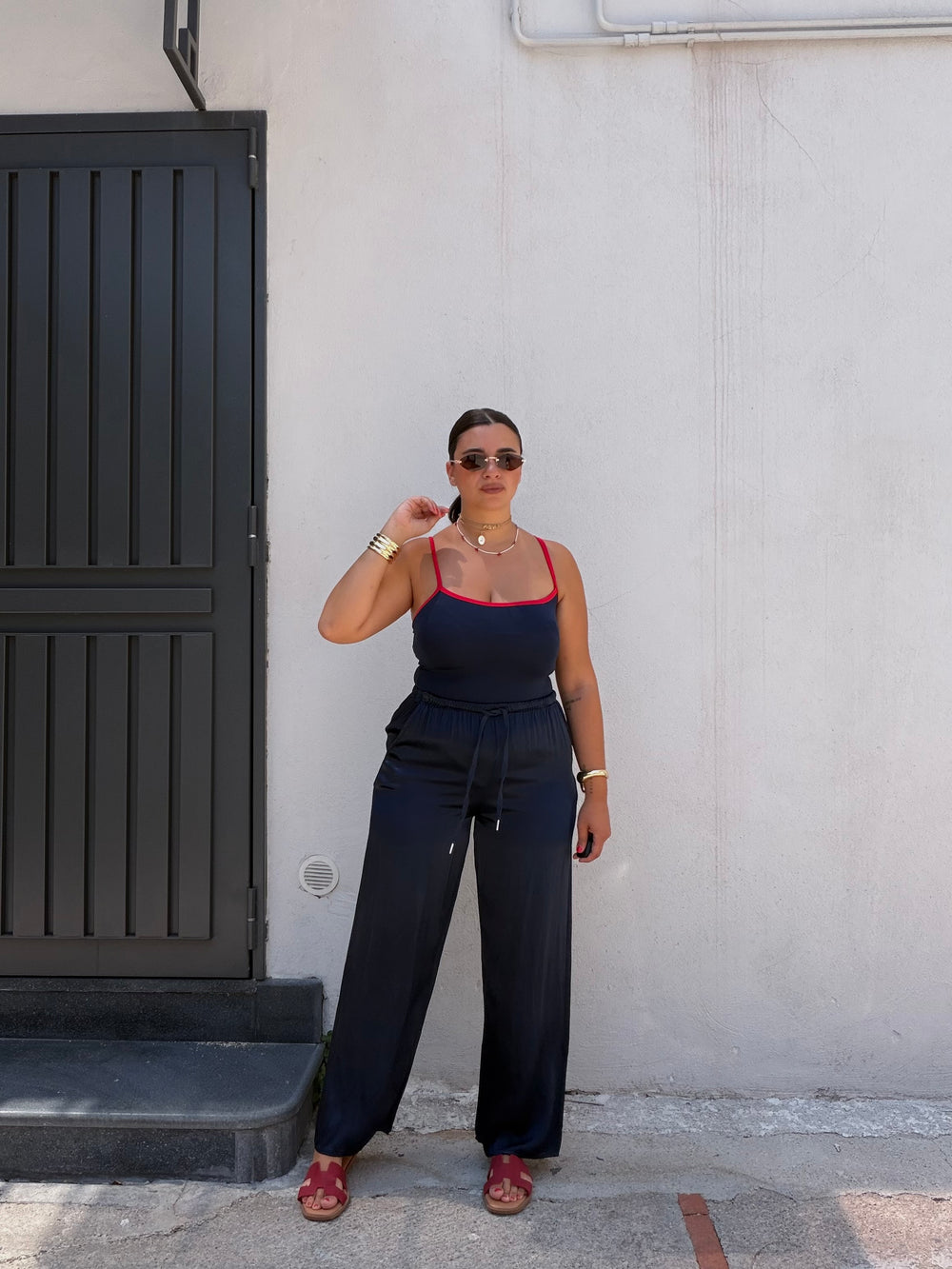 Pantalone Satin Blu