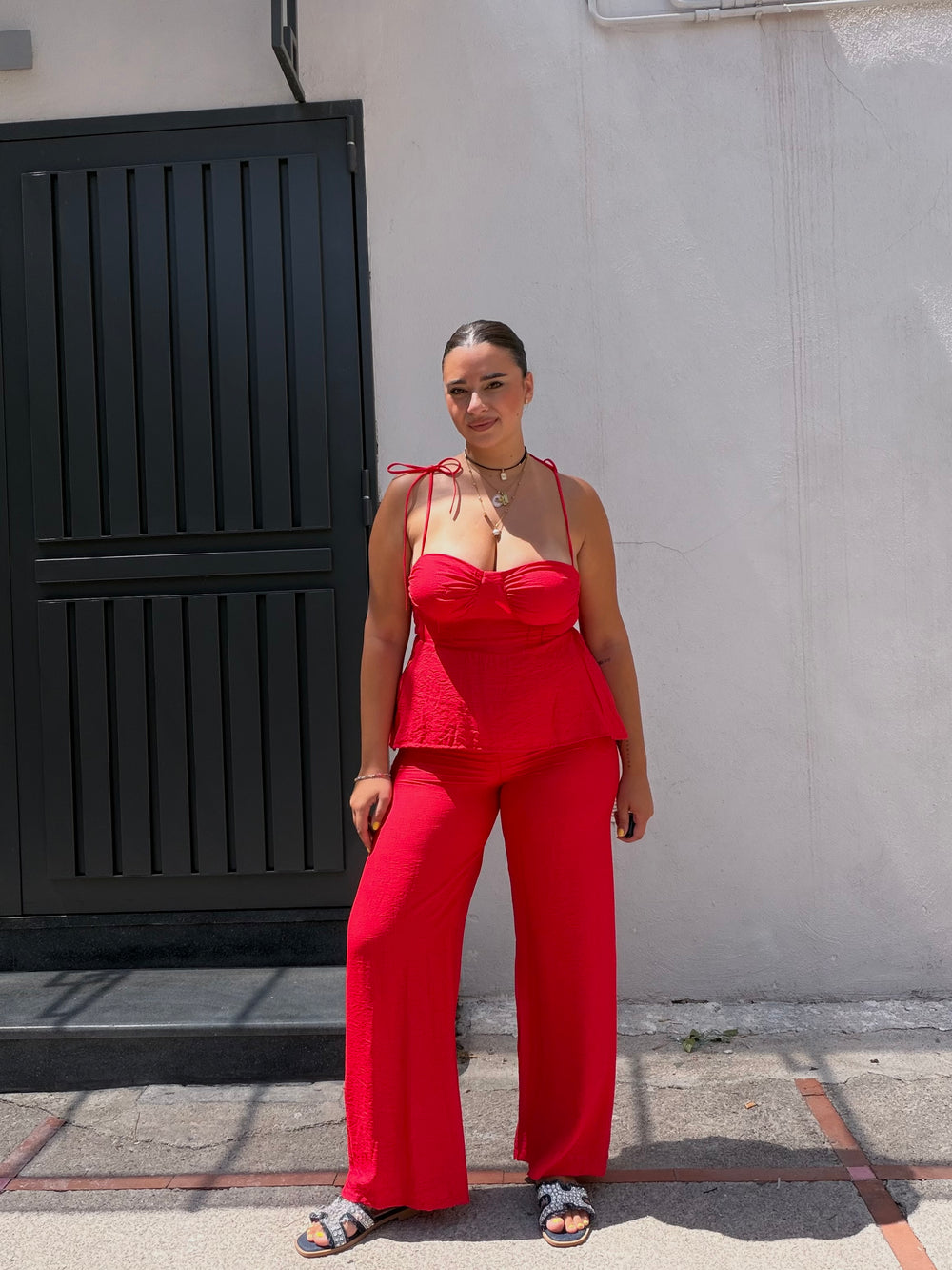 Coordinato fiocchetto rosso