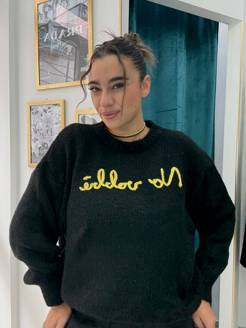 Maglioncino “no vabbè” nero