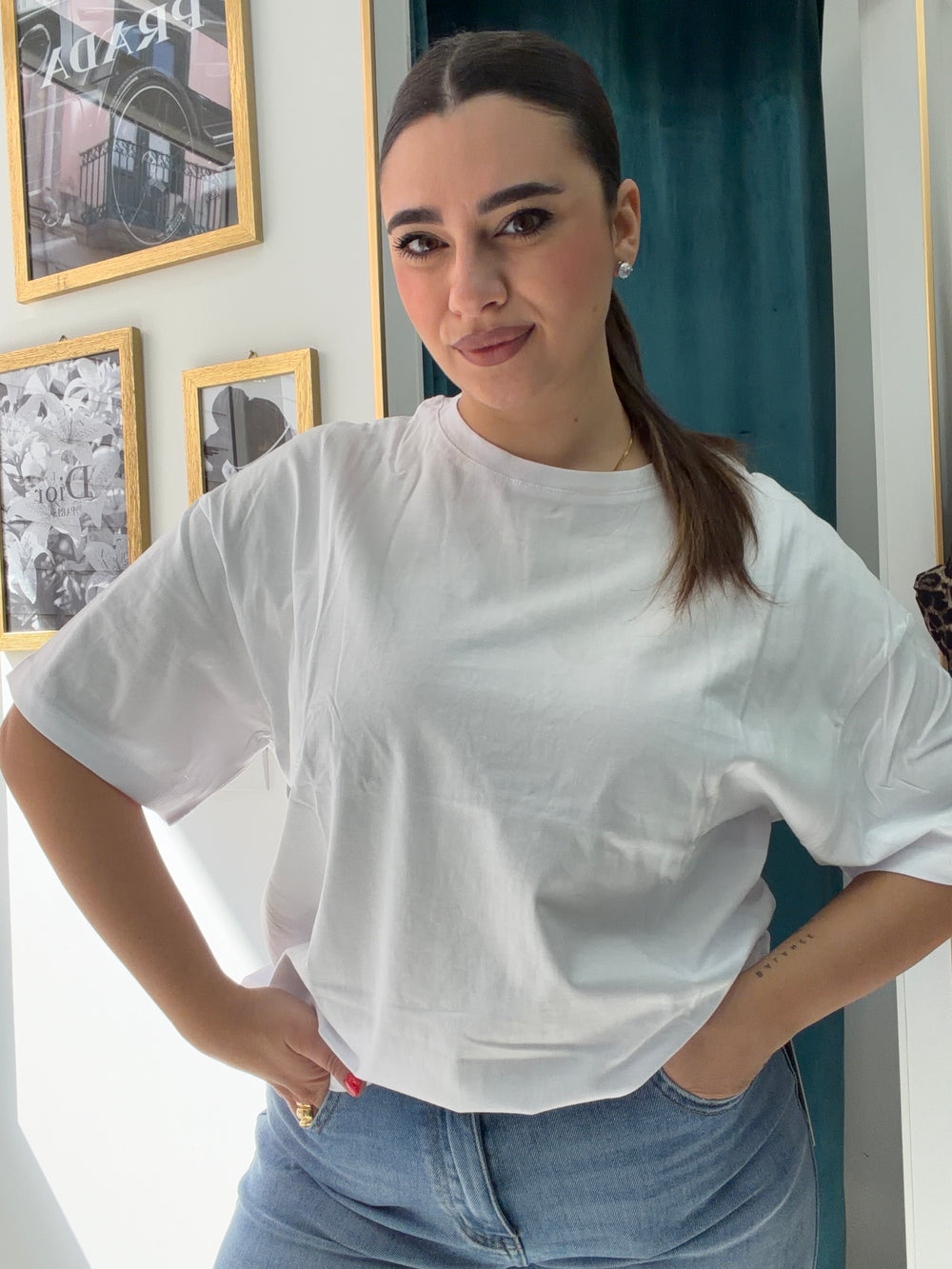 T-shirt Bianca Over