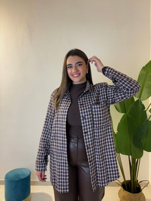 Camicione marrone e bordeaux