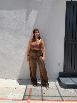 Pantalone Satin Marrone