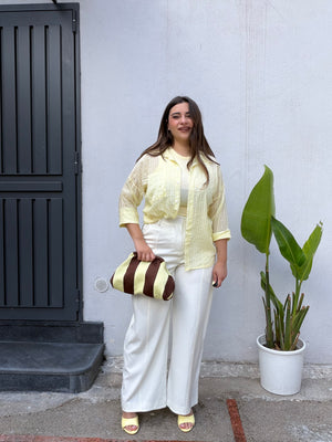 Camicia righe gialla