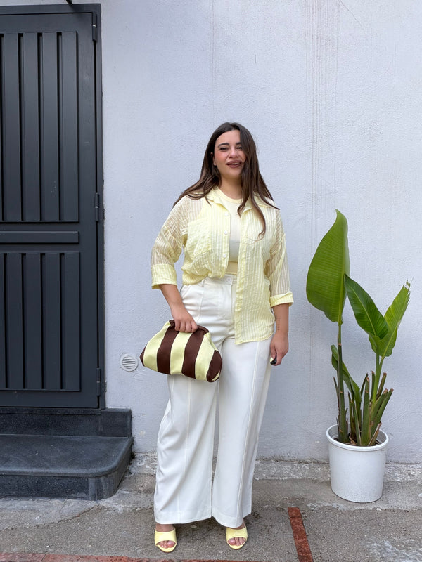 Camicia righe gialla