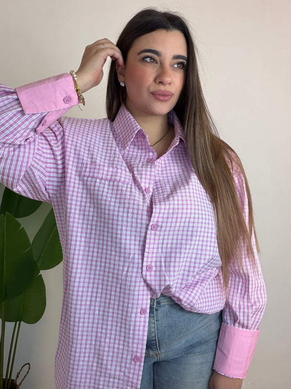 Camicia quadretti Rosa
