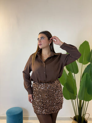 Coordinato Paillettes Marrone