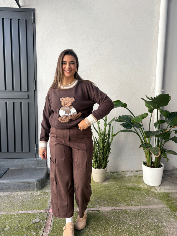 Pantalone Ballon Camoscio Marrone