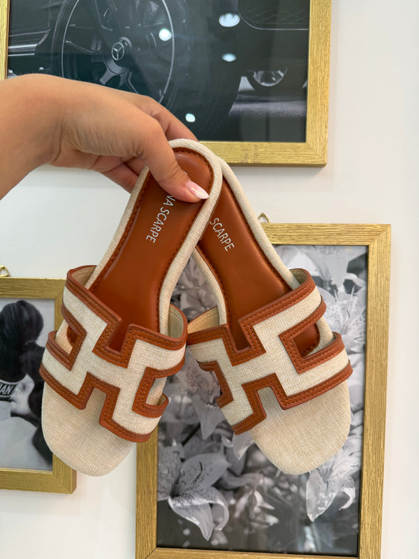 Ciabattine Summer Beige e Cuoio