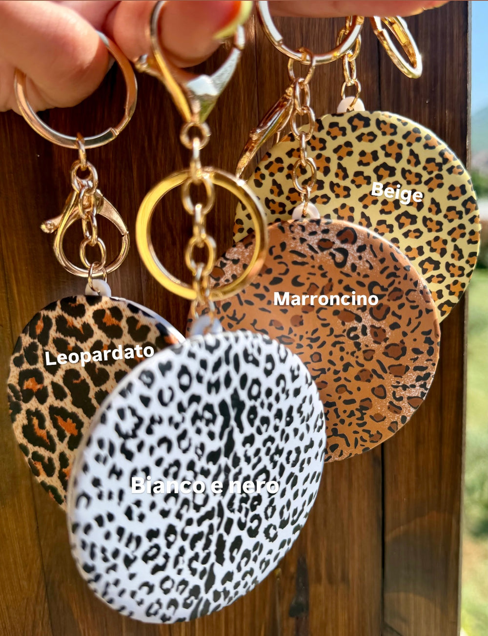 Specchio portachiavi leopardato