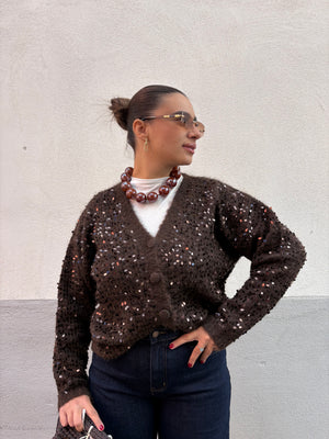 Cardigan Luce Marrone