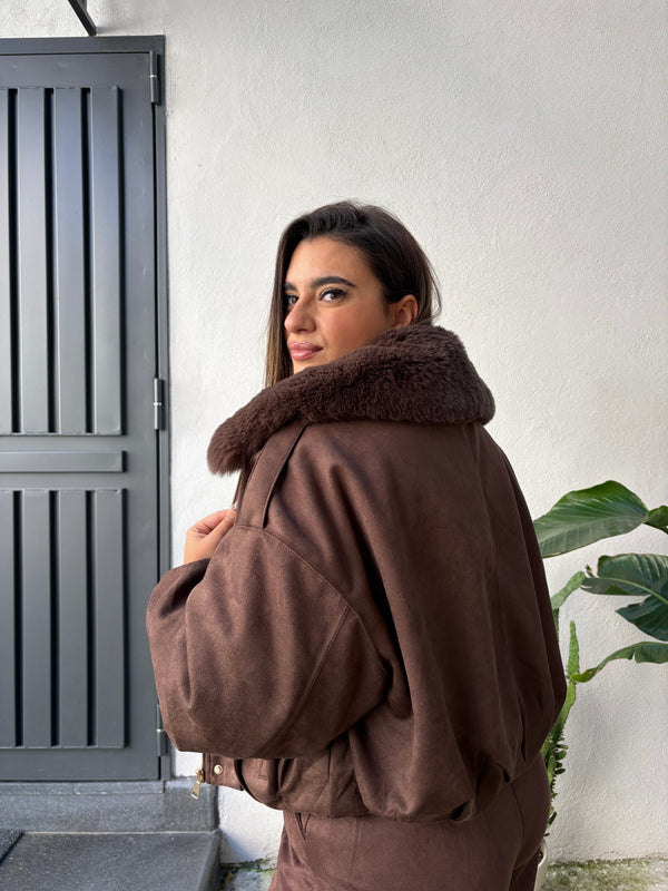 Bomber Camoscio Marrone