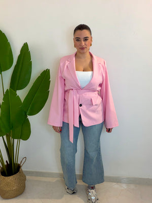 Giacca cintura Rosa
