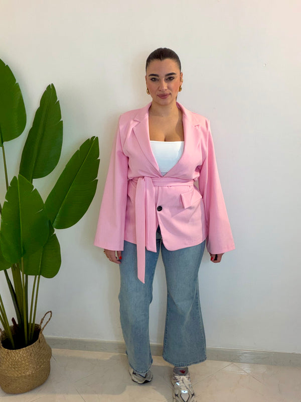Giacca cintura Rosa