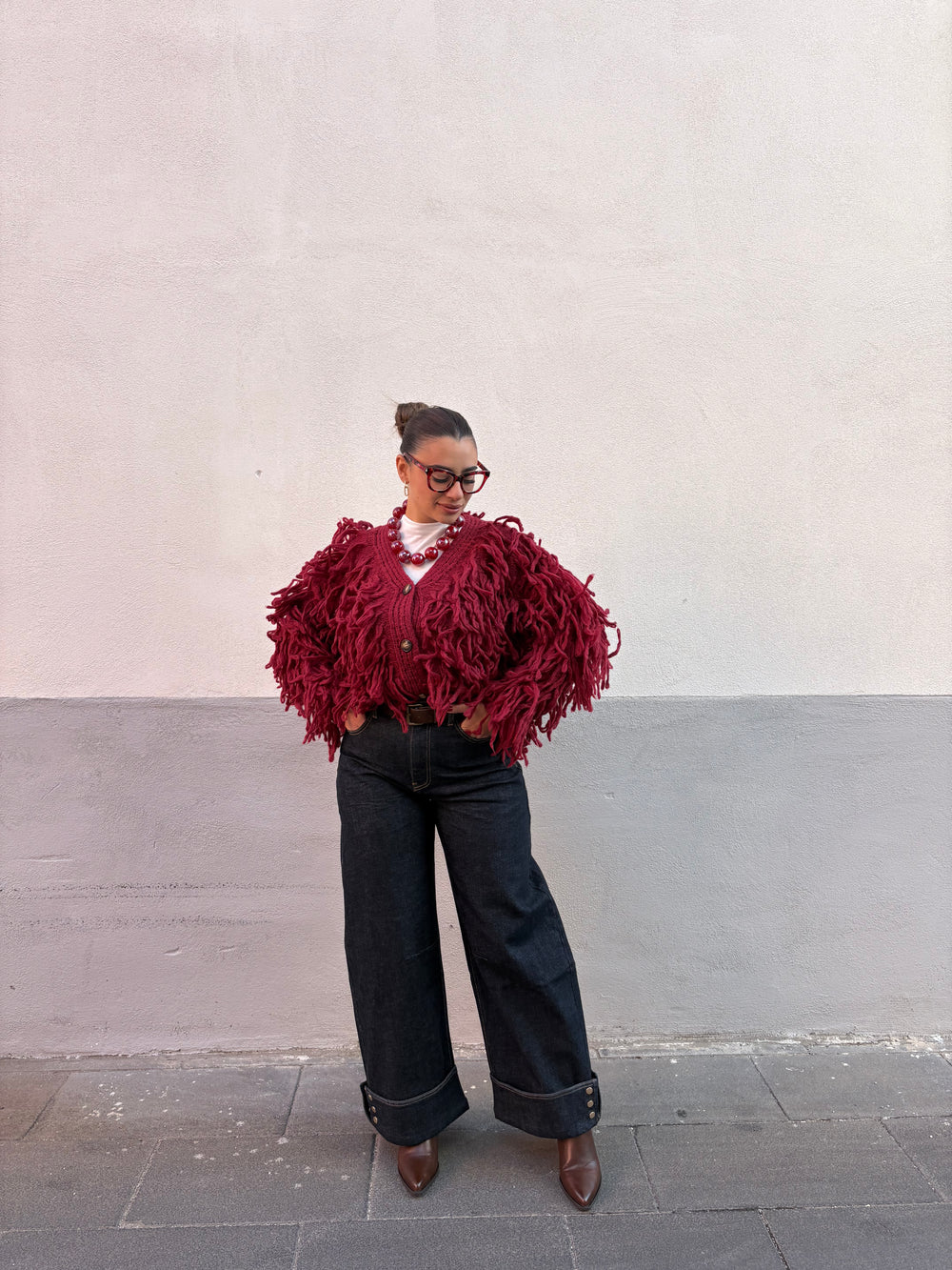 Cardigan Peony Bordeaux