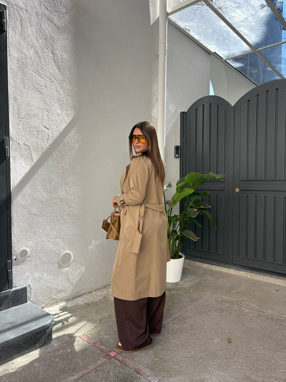Trench autunno cammello