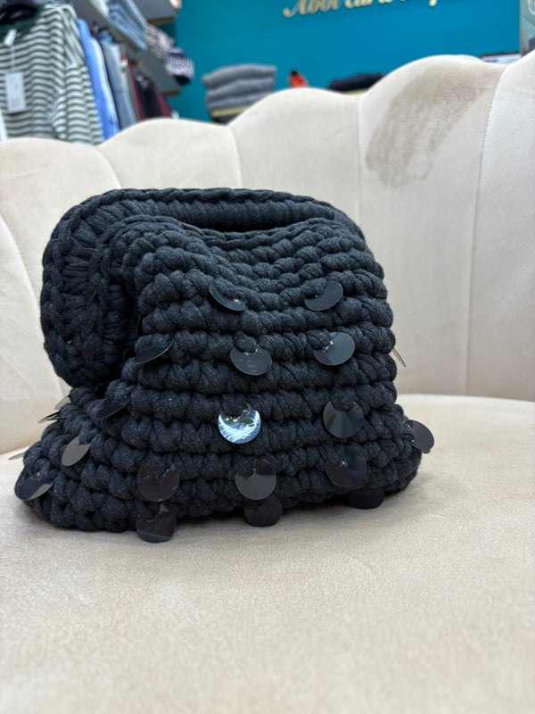 Clutch Paillettes Nera