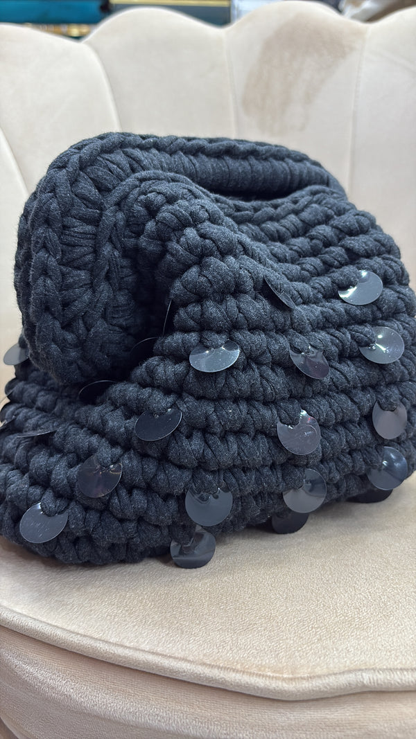 Clutch Paillettes Nera