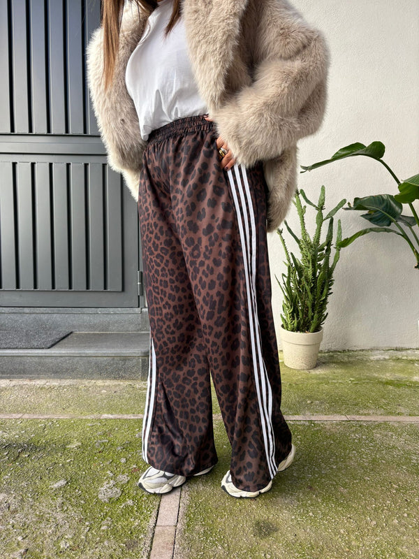 Pantalone Palazzo Animalier Bianco