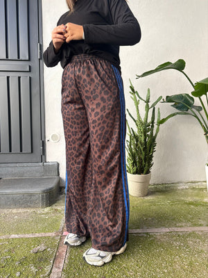 Pantalone Palazzo Animalier Blu