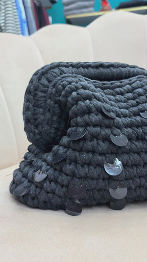 Clutch Paillettes Nera